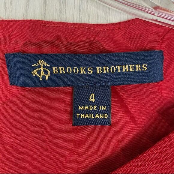Brooks Brother | Red Boat Neck Sleeveless Mini Sheath Dress Size 4 - Picture 11 of 13